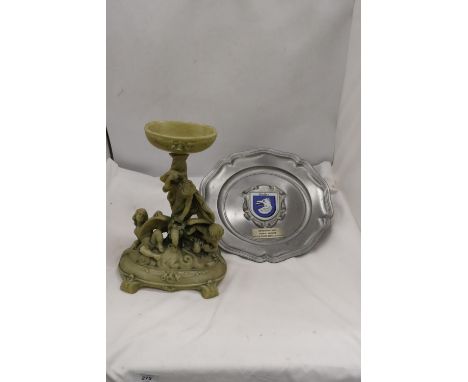 A GERMAN ROYAL ARMY, ORDNANCE CORPS, HEAVY PEWTER PLAQUE, DIAMETER 32CM 
