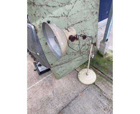 A VINTAGE AND RETRO 'BARBER ELECTRICAL SERVICES' HEAT LAMP 
