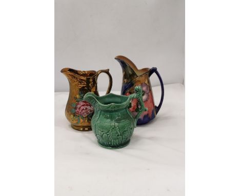 THREE EARLY JUGS TO INCLUDE H &amp; K TUNSTALL, ARTHUR WOOD, ETC 