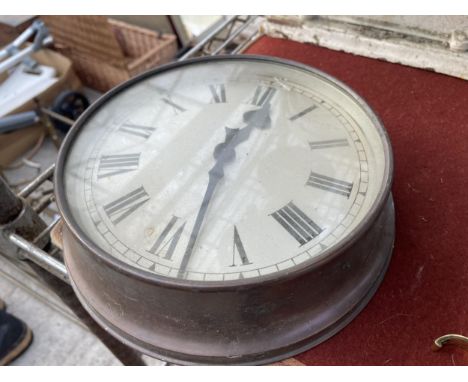 A VINTAGE COPPER WALL CLOCK 