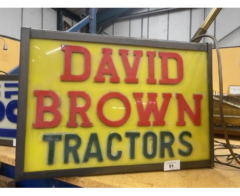 A DAVID BROWN TRACTORS ILLUMINATED LIGHT BOX SIGN 