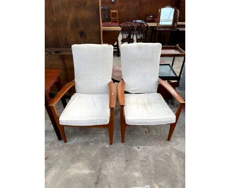A PAIR OF PARKER KNOLL FIRESIDE CHAIRS MODEL NO. PK. 988/1023 
