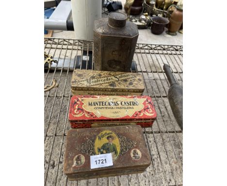 FOUR VARIOUS VINTAGE TINS 