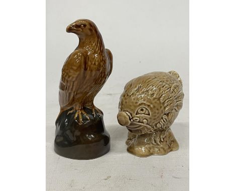A BESWICK BENEAGLES SCOTCH WHISKEY MINIATURE EAGLE TOGETHER WITH A FLYING HAGGIS MINIATURE 