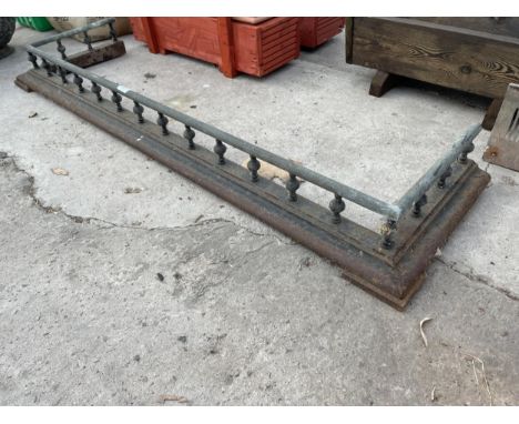 A VINTAGE COPPER AND STEEL FIRE FENDER 