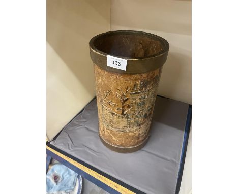 A VINTAGE PAPIER MACHE STICK STAND, HEIGHT 31CM 