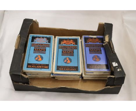 A COLLECTION OF VINTAGE BARTHOLEMEW'S CONTOURED MAPS ON HESSIAN BACKING - APPROX 21 IN TOTAL 