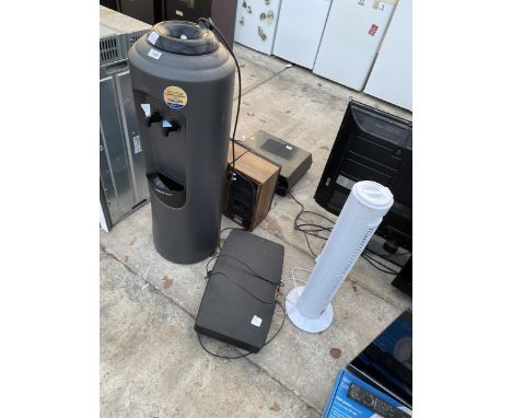 A WATER DISPENSER, A FAN AND A BOSE SPEAKER 