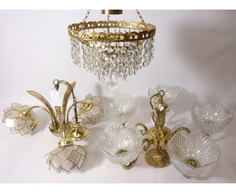 Three centre light fittings  Condition Report Click here for further images, condition, auction times & delivery costs
