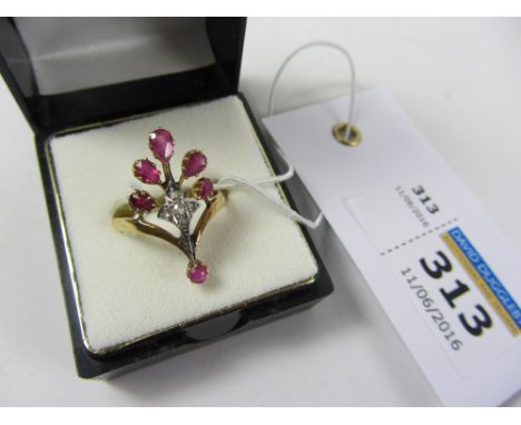 Ruby and diamond ring tested to 14ct Condition Report Click here for further images, condition, auction times & delivery cost