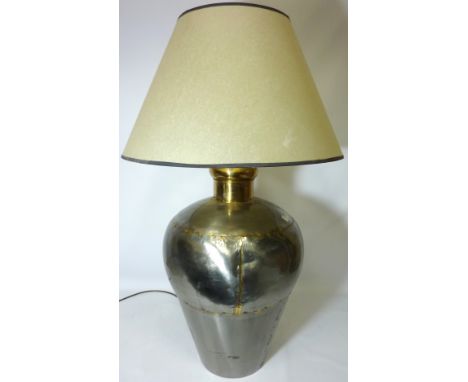 Large metal table lamp with shade H95cm  Condition Report Click here for further images, condition, auction times & delivery 