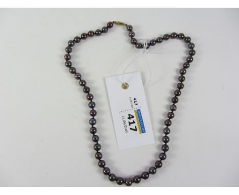 Tahitian pearl necklace the clasp stamped 9ct Condition Report Click here for further images, condition, auction times & deli