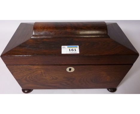 Victorian rosewood sarcophagus shape tea caddy W30cm Condition Report Click here for further images, condition, auction times