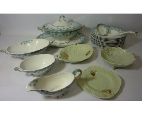 W.H.Grindley & Co. 'Ismay' pattern part dinner service comprising meat plate, tureens, ladle, soup bowls etc together with a 