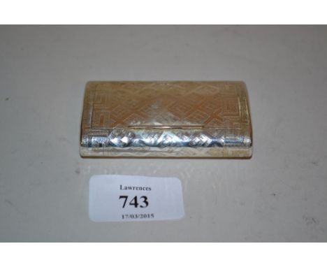 George III silver snuff box, Birmingham 1805 with an engraved and key pattern decoration