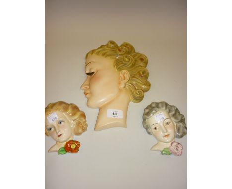 Goebel Art Deco wall mask of a girl in profile marked ' Specially Designed by Miss Agnes Richardson ', further impressed mark