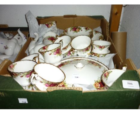 Extensive Royal Albert Old Country Rose pattern dinner and tea service