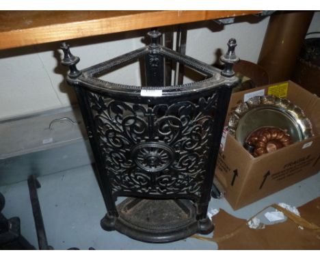 Victorian cast iron corner stick stand