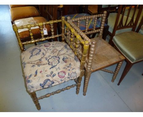 Two 19th Century bobbin corner chairs