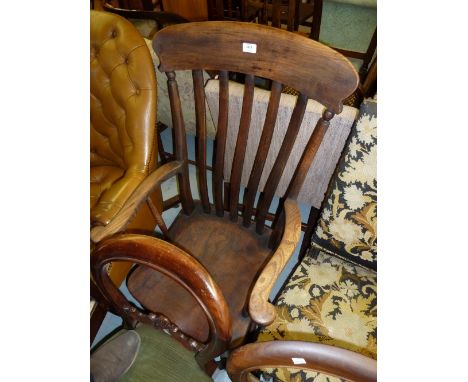19th Century stick back kitchen elbow chair