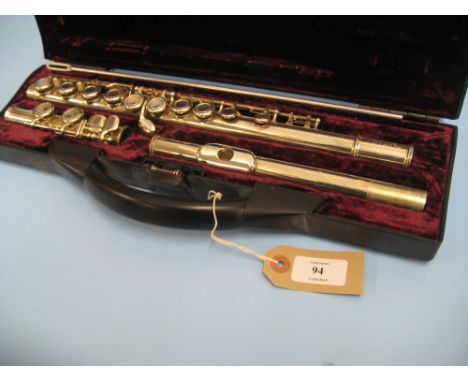 20th Century cased three piece flute by Buffet Crampon, Paris, in case
