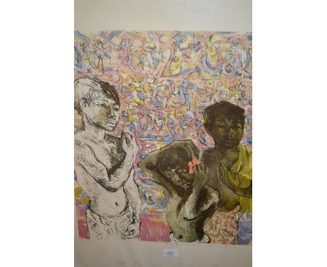Donald Friend, signed Limited Edition lithograph, study of three boys, 28.5ins x 21.5ins including margins