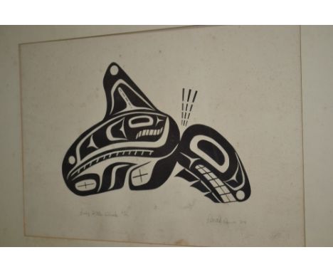 Similar North American print, entitled ' Baby Killer Whale ', indistinctly signed, 10ins x 14.5ins