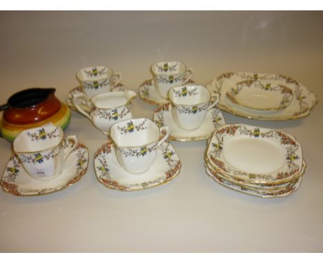 Standard China Tudor tea service with Art Deco design, a Carlton Ware jug and two Chintz pattern dishes