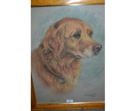 Marjory Cox, signed pastel portrait of a dog, ' Skipper ', 21ins x 16ins
