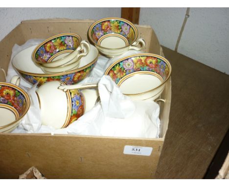 Wedgwood for T. Goode and Co., floral decorated tea service including a muffing dish and cover, circa 1920