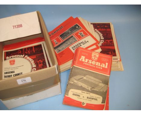 Box containing a quantity of various Arsenal football programmes from 1957 - 1971