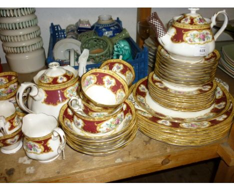 Royal Albert Lady Hamilton pattern floral decorated dinner service