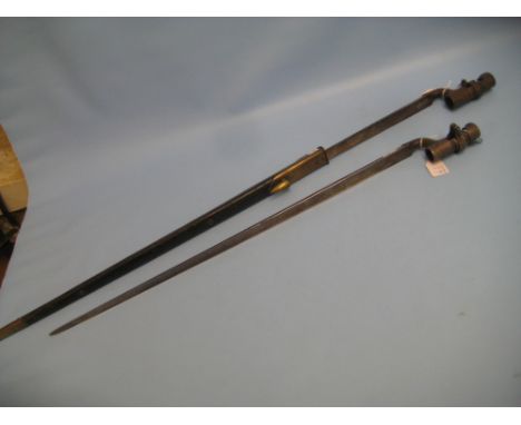 Two Martini Henry socket bayonets (one with scabbard)