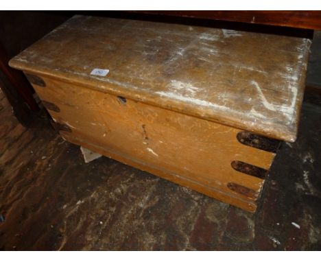 Small 19th Century stained pine trunk