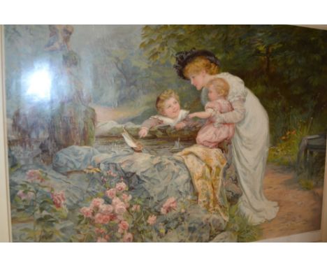 Large Pears coloured print ' The Coming Nelson ', oak framed together with a framed monochrome print ' In the Shade '