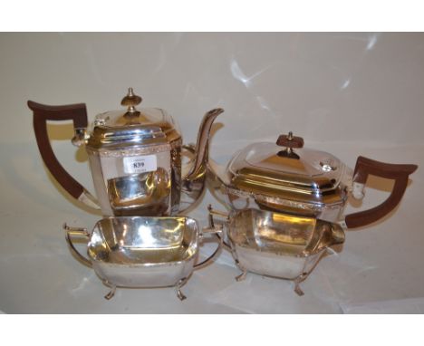 Four piece silver plated tea service