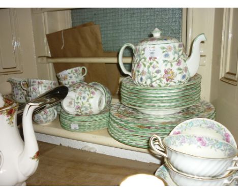 Minton Haddon Hall pattern dinner and tea service together with a Minton Printemps pattern soup set