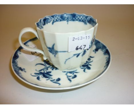 First Period Worcester coffee can and saucer in Flower pattern