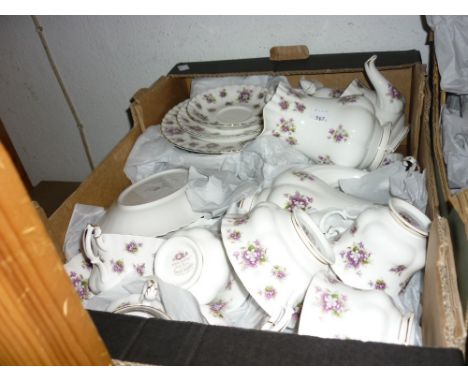 Royal Albert Sweet Violets pattern tea and dinner service in two boxes