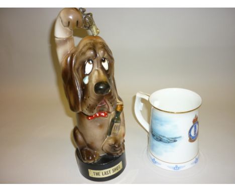 Musical decanter, ' The Last Shot ', commemorative tankard, another character tankard and a small quantity of various floral 