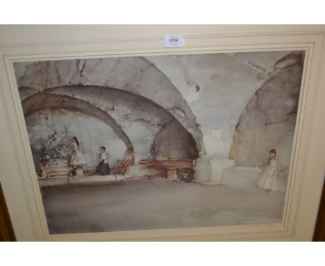 William Russell Flint, artist signed coloured print, ' The Dubious Bernini ', 16.5ins x 22.5ins, gilt framed