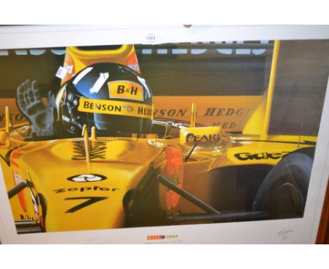 Thompson Limited Edition print, ' Farewell from a Champion ', signed by Damien Hill and the artist, No. 701 of 950, together 