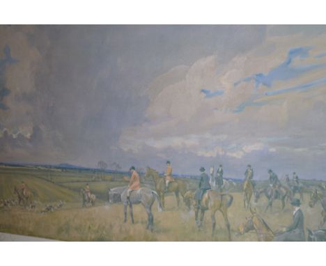 Lionel Edwards, pair of artist signed coloured prints, fox hunting scenes together with two other unsigned Lionel Edwards pri