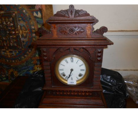 Ansonia oak cased two train mantel clock