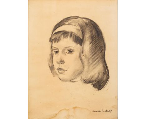 *Maurice Canning Wilks (Irish, 1910-1984)  Portrait of a girlsigned lower rightcharcoal37 x 28cm