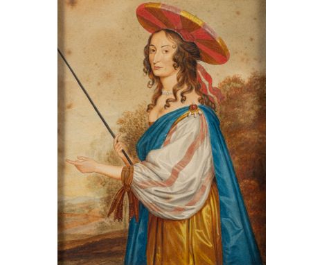 Circle of George Perfect Harding (British, 1781-1853)Portrait of Louise Hollandine, Princess  of the Palatinate,watercolour,1