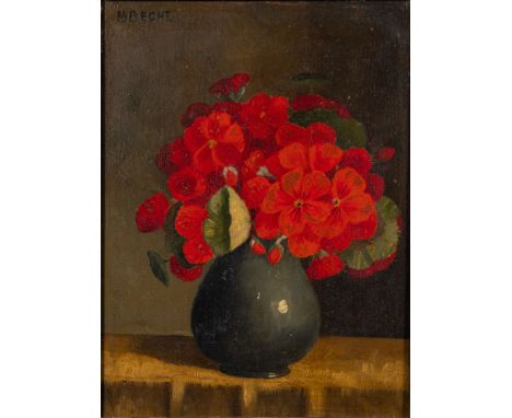 Maria Johanna Wilhelmina Becht (Dutch, 1881 - 1953)Still life, a vase of flowers,oil on panel,23 x 17cm,signed upper left