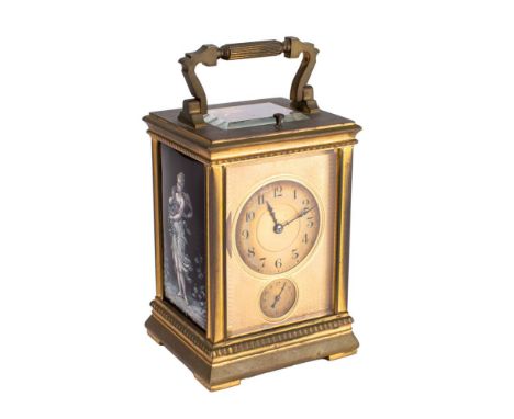 Couaillet frères, a French panelled carriage the eight-day duration movement having a platform lever escapement and striking 