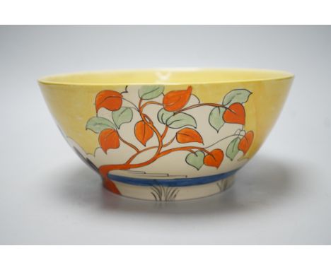 A Clarice Cliff Bizarre bowl, 22cm