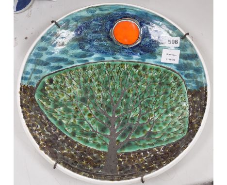 A large Poole pottery charger, 41cms diameter